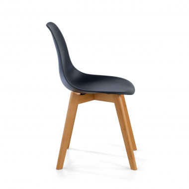 sedia scandinava nero bergen di plastica senza braccioli 4