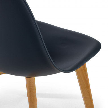 sedia scandinava nero bergen di plastica senza braccioli 10