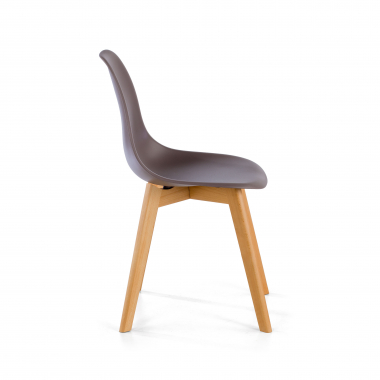sedia scandinava marrone bergen di plastica senza braccioli 3
