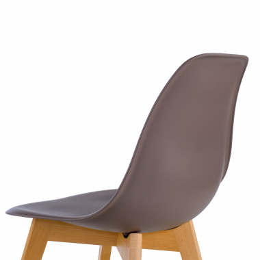 sedia scandinava marrone bergen di plastica senza braccioli 6