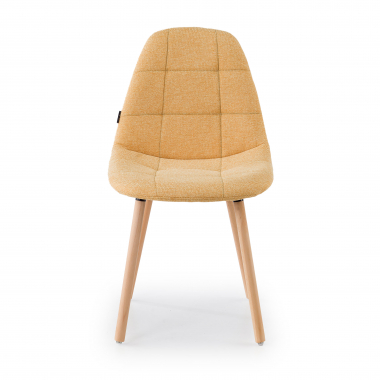 sedia scandinava giallo piedini in legno tessuto senza braccioli 3