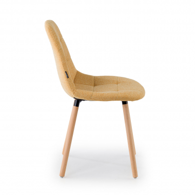 sedia scandinava giallo piedini in legno tessuto senza braccioli 4