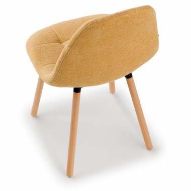sedia scandinava giallo piedini in legno tessuto senza braccioli 5