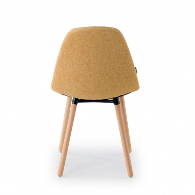sedia scandinava giallo piedini in legno tessuto senza braccioli 7