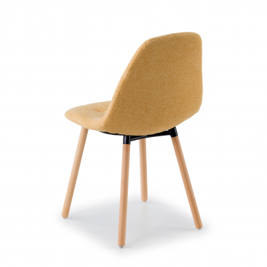 sedia scandinava giallo piedini in legno tessuto senza braccioli 8