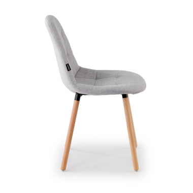 sedia scandinava grigio piedini in legno tessuto senza braccioli 4