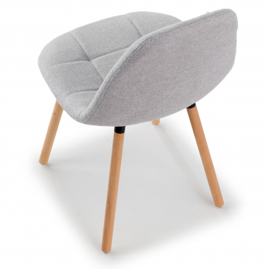 sedia scandinava grigio piedini in legno tessuto senza braccioli 5