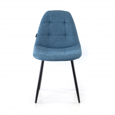 sedia scandinava blu piedini in metallo tessuto senza braccioli 3