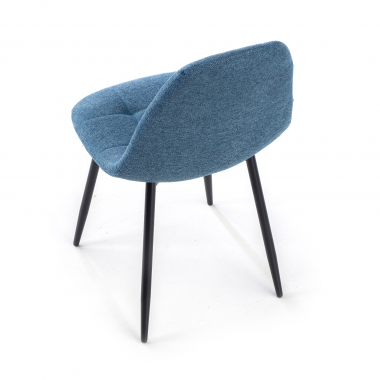 sedia scandinava blu piedini in metallo tessuto senza braccioli 5