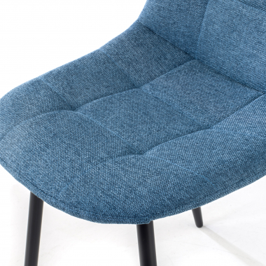 sedia scandinava blu piedini in metallo tessuto senza braccioli 6