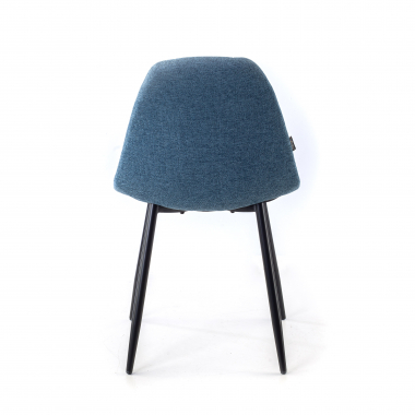 sedia scandinava blu piedini in metallo tessuto senza braccioli 7