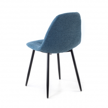 sedia scandinava blu piedini in metallo tessuto senza braccioli 9