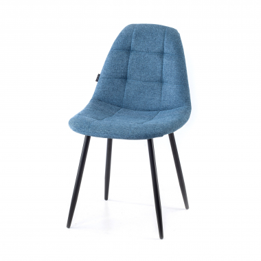 sedia scandinava blu piedini in metallo tessuto senza braccioli 8