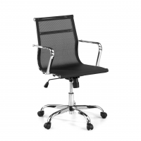 Sedia ufficio design Spirit, telaio in acciaio, schienale basso, rete