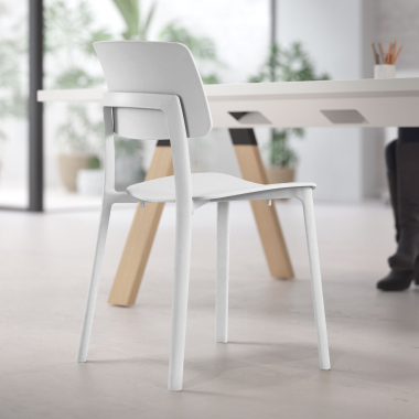 sedia da conferenza bianco etna di plastica senza braccioli 2