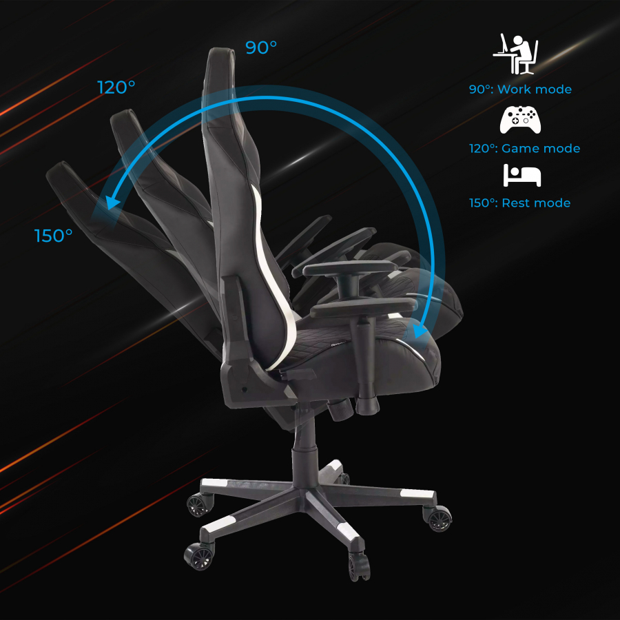 Sedia Gaming Portus, ergonomica, reclinabile .