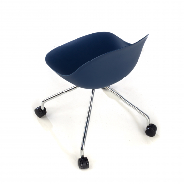 sedia sala riunione blu con ruote di plastica senza braccioli 7