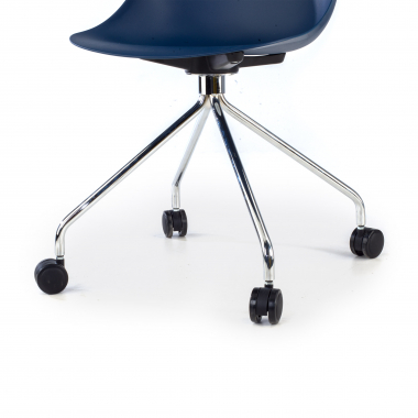 sedia sala riunione blu con ruote di plastica senza braccioli 8