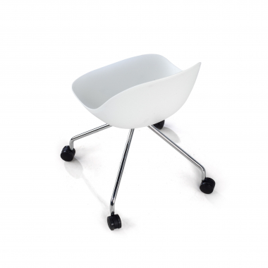 sedia sala riunione bianco con ruote di plastica senza braccioli 7