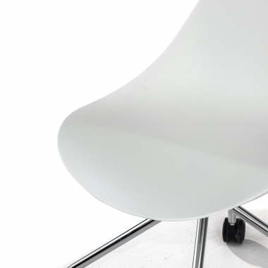 sedia sala riunione bianco con ruote di plastica senza braccioli 8