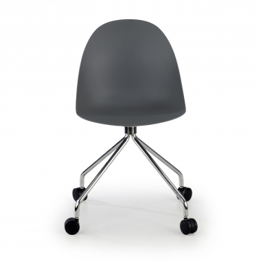 sedia sala riunione grigio con ruote di plastica senza braccioli 3