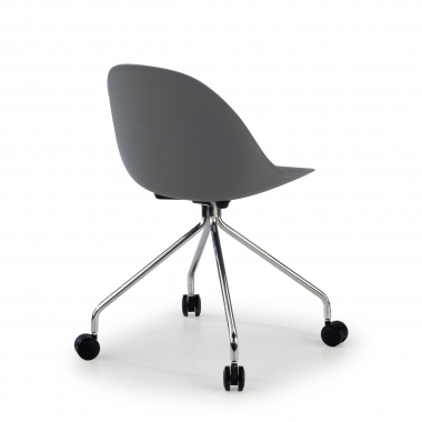 sedia sala riunione grigio con ruote di plastica senza braccioli 5
