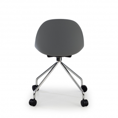 sedia sala riunione grigio con ruote di plastica senza braccioli 6