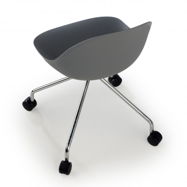 sedia sala riunione grigio con ruote di plastica senza braccioli 7