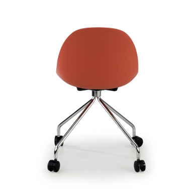 sedia sala riunione rosso con ruote di plastica senza braccioli 6