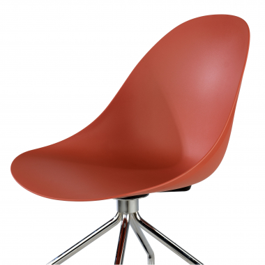 sedia sala riunione rosso con ruote di plastica senza braccioli 8