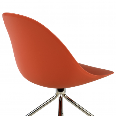 sedia sala riunione rosso con ruote di plastica senza braccioli 9
