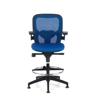 sgabello ergonomico blu sgabello da ufficio rete transpirante braccioli fissi 4