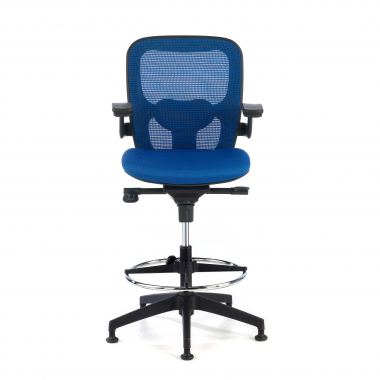 sgabello ergonomico blu sgabello da ufficio rete transpirante braccioli fissi 3