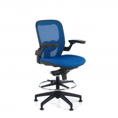 sgabello ergonomico blu sgabello da ufficio rete transpirante braccioli fissi 5