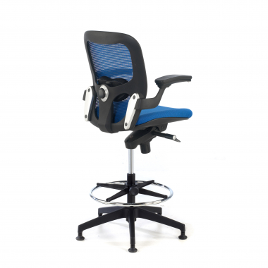 sgabello ergonomico blu sgabello da ufficio rete transpirante braccioli fissi 8