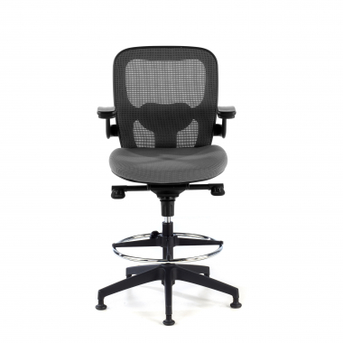 sgabello ergonomico grigio sgabello da ufficio rete transpirante braccioli fissi 4