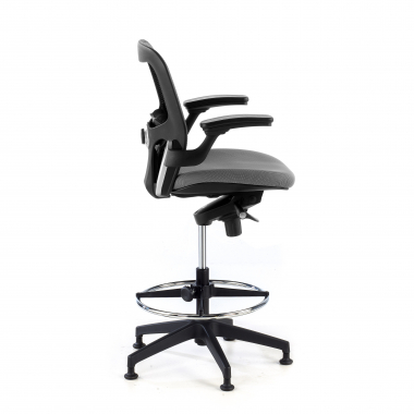 sgabello ergonomico grigio sgabello da ufficio rete transpirante braccioli fissi 5