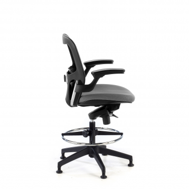 sgabello ergonomico grigio sgabello da ufficio rete transpirante braccioli fissi 6