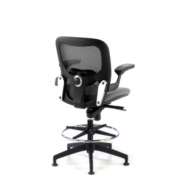 sgabello ergonomico grigio sgabello da ufficio rete transpirante braccioli fissi 8