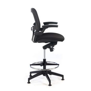 sgabello ergonomico nero sgabello da ufficio rete transpirante braccioli fissi 4