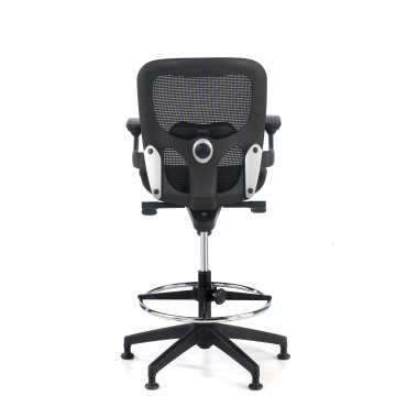 sgabello ergonomico nero sgabello da ufficio rete transpirante braccioli fissi 7
