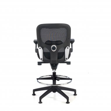 sgabello ergonomico nero sgabello da ufficio rete transpirante braccioli fissi 8