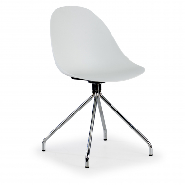 sedia sala riunione bianco base piramide di plastica senza braccioli 1