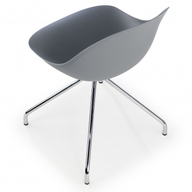 sedia sala riunione grigio base piramide di plastica senza braccioli 6