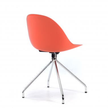sedia sala riunione rosso base piramide di plastica senza braccioli 6