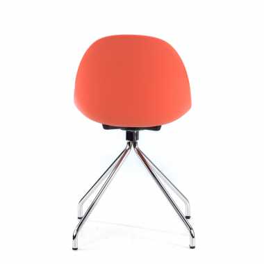 sedia sala riunione rosso base piramide di plastica senza braccioli 8
