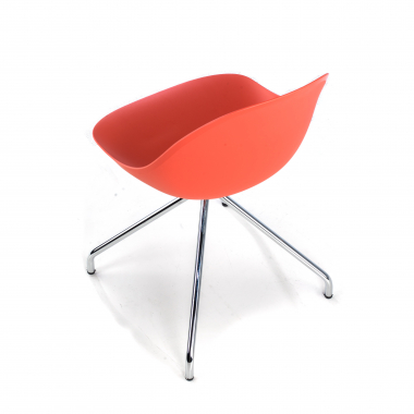 sedia sala riunione rosso base piramide di plastica senza braccioli 7