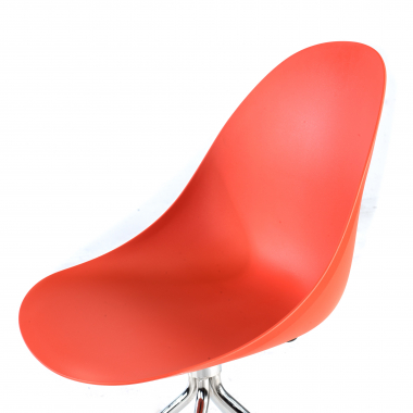 sedia sala riunione rosso base piramide di plastica senza braccioli 5
