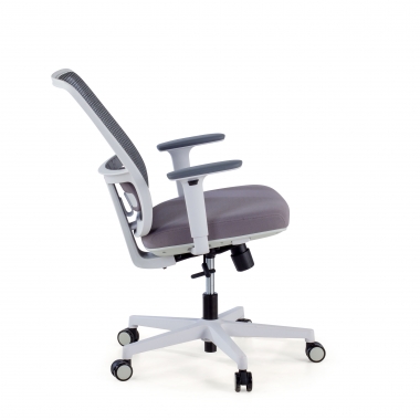 sedia da ufficio bianco grigio struttura bianca rete transpirante braccioli regolabili 1d supporto lombare 5