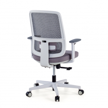 sedia da ufficio bianco grigio struttura bianca rete transpirante braccioli regolabili 1d supporto lombare 6